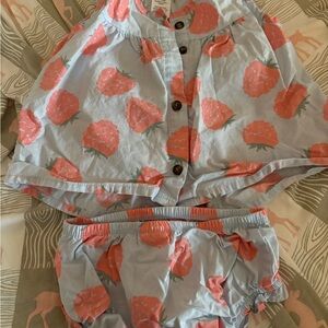 Carter's Blue and Pink Strawberry Print Diaper Cover Set